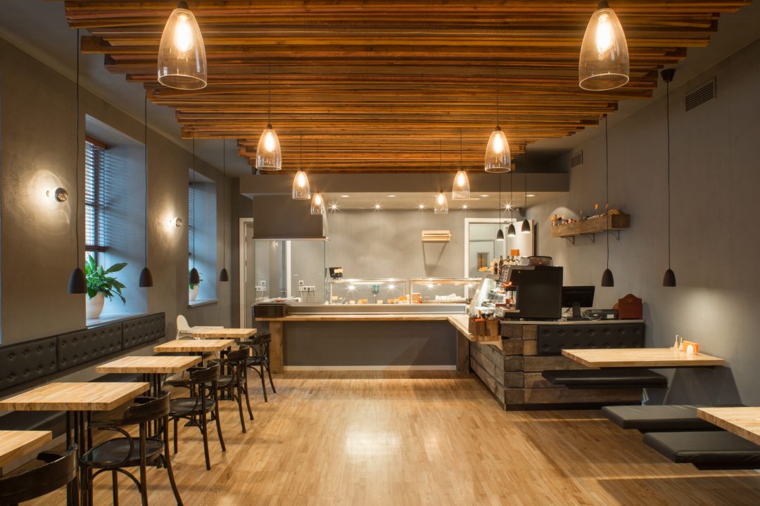 Interior,Of,Restaurant.,Wooden,Design.